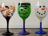 Holiday Painted Wine glasses